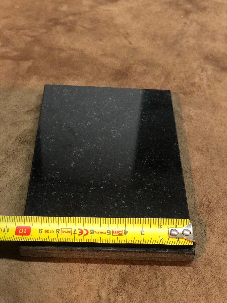 Campione di granito nero e marmo: piastrella in pietra fatta a mano per lavori fai da te (10 x 15 cm) immagine 4