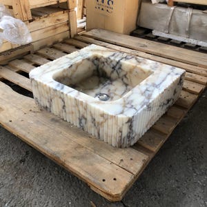 Calacatta Viola Marble Sink | Custom Order | Powder Room Sink | Wall Mounted Sink