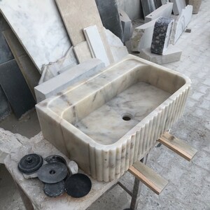 Calacatta Viola Marble Sink, Stone Sink, Hand Carved Sink, Marble Sink, Round Corner, Wall Sink, Special Order Sink, Sink Vanity