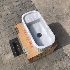 Elegant Bathroom Sink Wall Mount Marble Sink Marble Bathroom Sink Powder Room Sink Top Natural Stone Carrara Marble Sink Custom Vanity