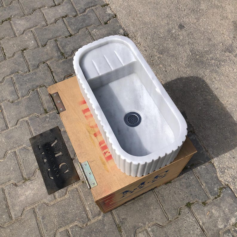 Elegant Bathroom Sink Wall Mount Marble Sink Marble Bathroom Sink Powder Room Sink Top Natural Stone Carrara Marble Sink Custom Vanity