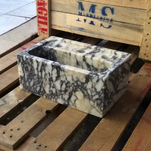 natural stone sink, rectangular sink, matte marble sink, farmhouse sink, calacatta viola sink, marble sink, stone sink, large sink, bathroom sink, large bathroom sink, small bathroom sink, white grey sink, white marble sink