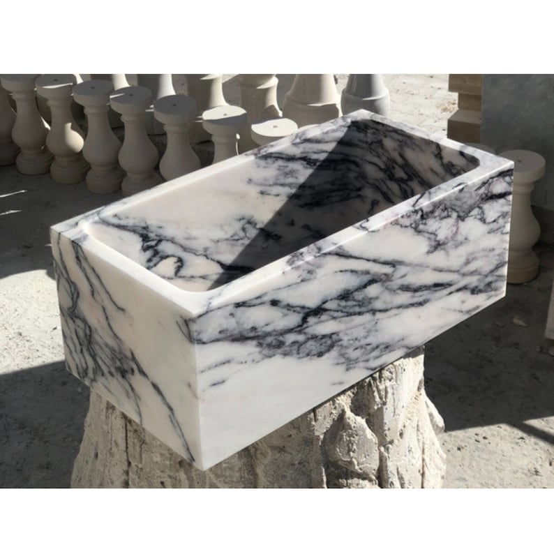 Veined Marble Vessel Sink