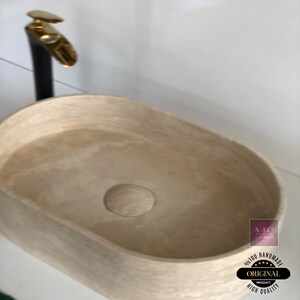 Travertine Bathroom Sink Custom Vanity Top Custom Marble Sink Wall Mount Marble Sink Bathroom Sink Powder Room Sink, Marble vanity sink