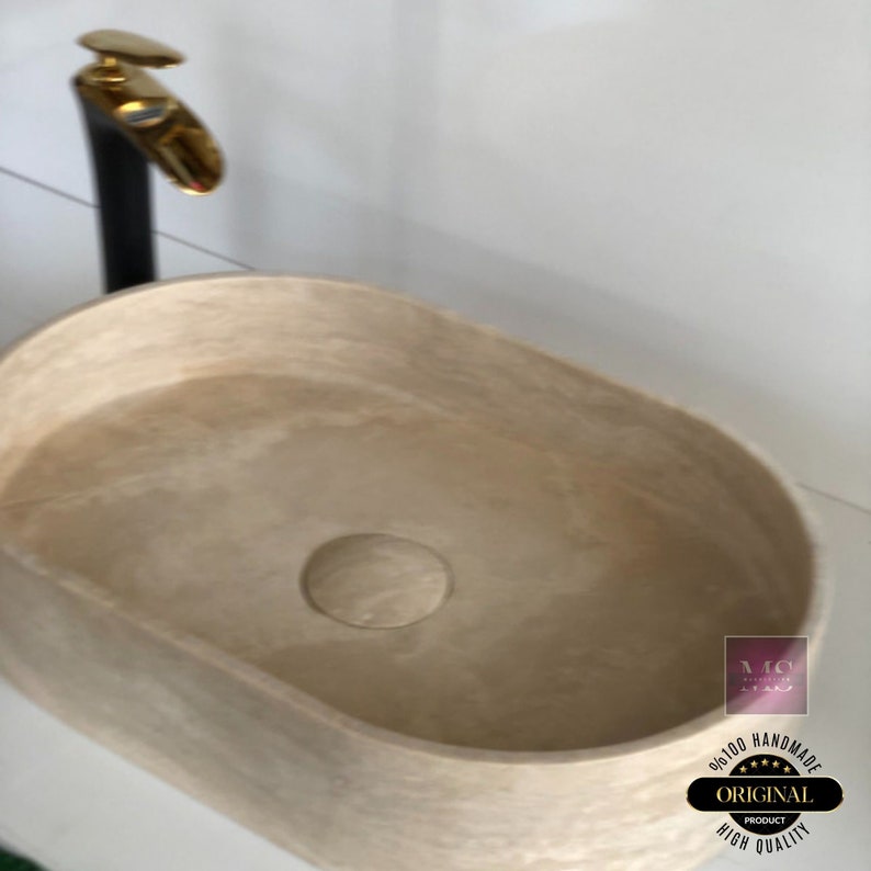 Travertine Bathroom Sink Custom Vanity Top Custom Marble Sink Wall Mount Marble Sink Bathroom Sink Powder Room Sink, Marble vanity sink