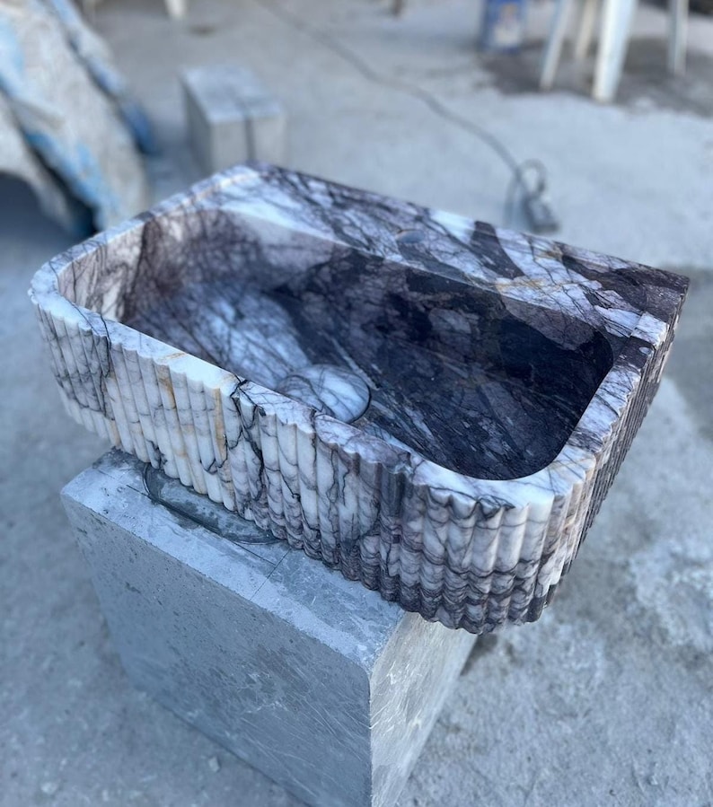 Elegant Bathroom Sink Wall Mount Marble Sink Marble Bathroom Sink Powder Room Sink Top Natural Stone Carrara Marble Sink Custom Vanity
