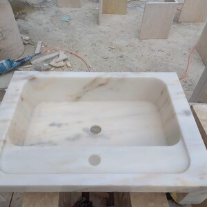 Elegant Bathroom Sink Wall Mount Marble Sink Marble Bathroom Sink Powder Room Sink Top Special Size Sink Calacatta Marble Sink Custom Vanity