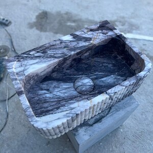 Elegant Bathroom Sink Wall Mount Marble Sink Marble Bathroom Sink Powder Room Sink Top Natural Stone Carrara Marble Sink Custom Vanity