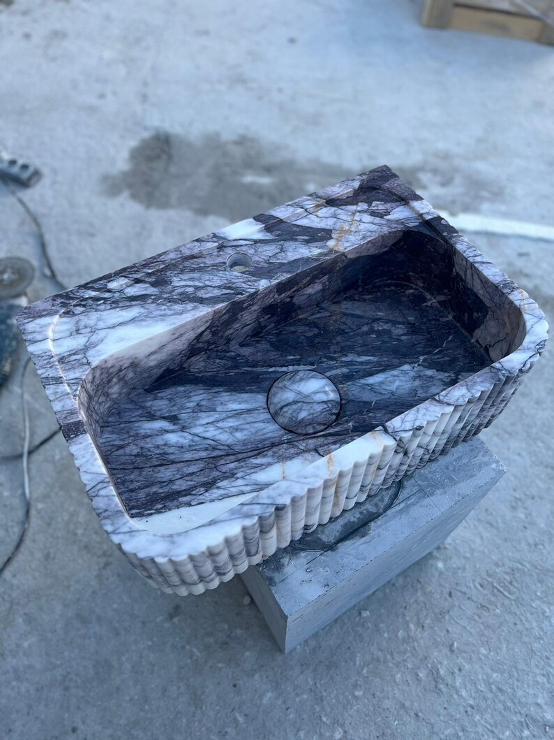 Elegant Bathroom Sink Wall Mount Marble Sink Marble Bathroom Sink Powder Room Sink Top Natural Stone Carrara Marble Sink Custom Vanity