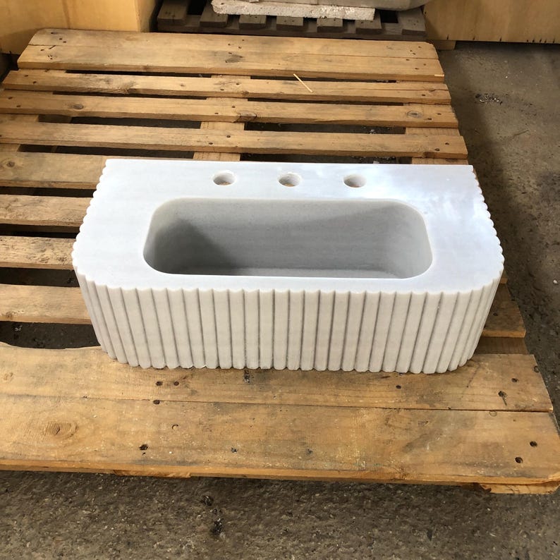 Bathroom Sink, 100% Genuine Stone Marble Sink , High-Quality Washbasin - Customizable Bathroom Vanity Sink for Real Interior Designers