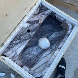 Elegant Bathroom Sink Wall Mount Marble Sink Marble Bathroom Sink Powder Room Sink Top Natural Stone Carrara Marble Sink Custom Vanity