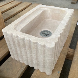 Elegant Bathroom Sink Wall Mount Marble Sink Marble Bathroom Sink Powder Room Sink Top Natural Stone Travertine Marble Sink Custom Vanity