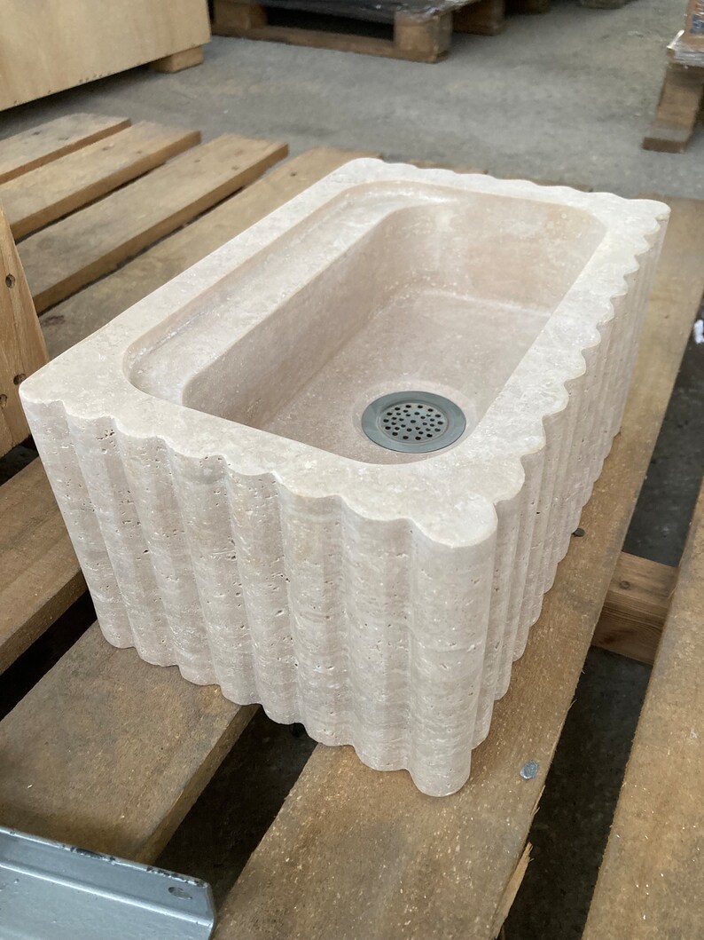 Elegant Bathroom Sink Wall Mount Marble Sink Marble Bathroom Sink Powder Room Sink Top Natural Stone Travertine Marble Sink Custom Vanity