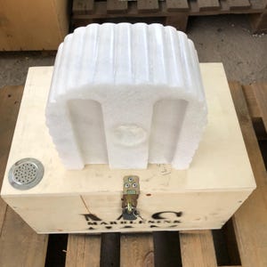 Small Bathroom Sink, Carrara White Marble Sink, Farmhouse Sink, Vanity Sink, Perfect for Small Spaces, Tiny Bathroom or Kitchen Vanity