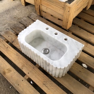 #HandCarvedSink #CarraraMarbleSink #CustomizableVanityTop #CustomizableSink #BathroomSink #PowderRoomSink #FarmhouseSink #RareUniqueItem #WallMountSink #VesselSink #NaturalStoneSink #LuxuryBathroomSink #ElegantBathroomDecor