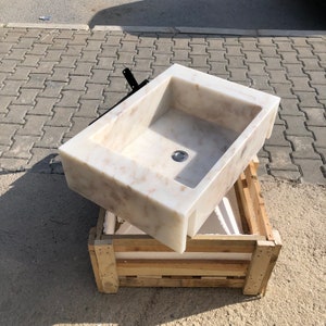 Calacatta Gold Marble Sink, Stone Sink, Hand Carved Sink, Marble Sink, Round Corner, Wall Sink, Rare Find, Special Order Sink, Sink Vanity Wall Mounted sink, marble sink vanity, marble sink basin, sink calacatta viola, grooved Front, Sinks for Kitchen, Sinks For Bathroom, Sinks on a Stand, Sinks and Vanities, Sinks for Vanity, Sink With Backsplash, Sinks With Vanity, Wall Hanging
