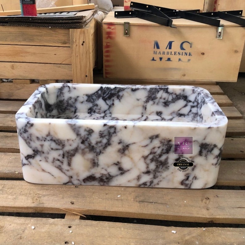 Elegant Bathroom Sink Wall Mount Marble Sink Marble Bathroom Sink Powder Room Sink Top Natural Stone Calacatta Marble Sink Custom Vanity