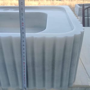 Elegant Bathroom Sink Wall Mount Marble Sink Marble Bathroom Sink Powder Room Sink Top Natural Stone Carrara Marble Sink Custom Vanity