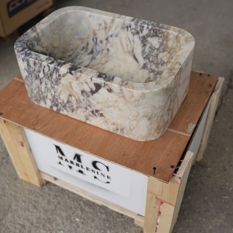 Calacatta Gold marble sink wall mount marble sink marble bathroom sink powder room sink custom vanity top custom marble sink