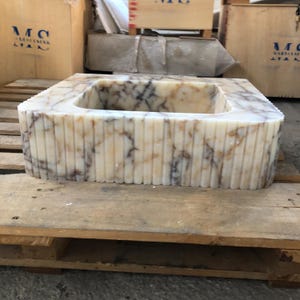 Calacatta Viola Marble Sink | Custom Order | Powder Room Sink | Wall Mounted Sink