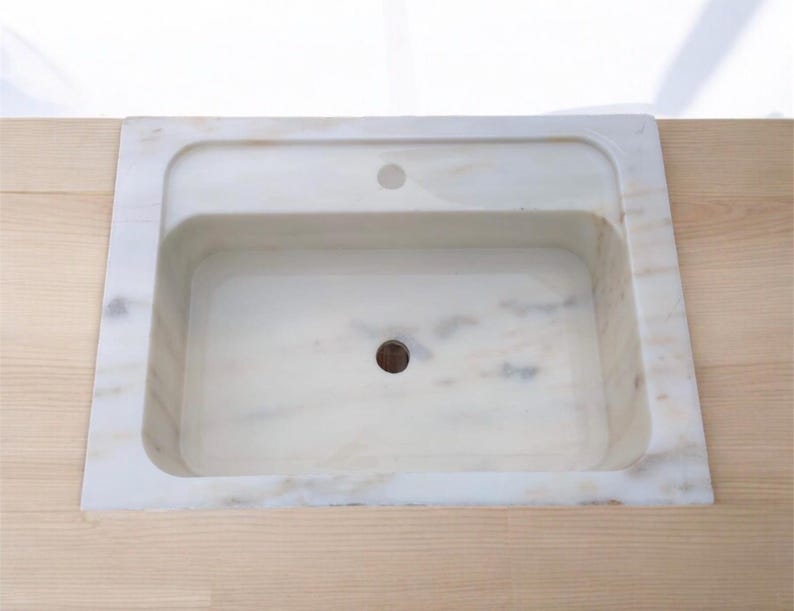 Elegant Bathroom Sink Wall Mount Marble Sink Marble Bathroom Sink Powder Room Sink Top Special Size Sink Calacatta Marble Sink Custom Vanity
