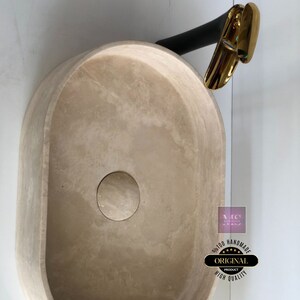 Travertine Bathroom Sink Custom Vanity Top Custom Marble Sink Wall Mount Marble Sink Bathroom Sink Powder Room Sink, Marble vanity sink
