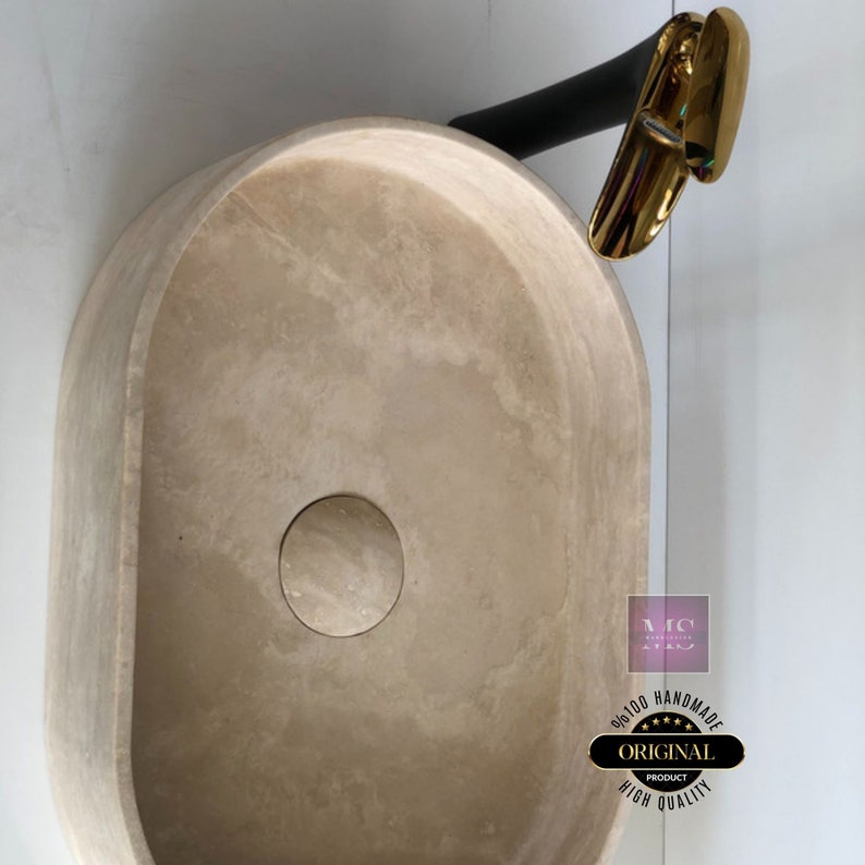 Travertine Bathroom Sink Custom Vanity Top Custom Marble Sink Wall Mount Marble Sink Bathroom Sink Powder Room Sink, Marble vanity sink