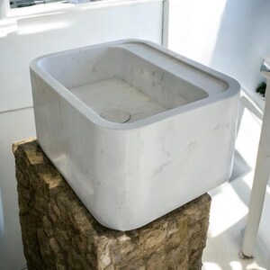 Elegant Bathroom Sink Wall Mount Marble Sink Marble Bathroom Sink Powder Room Sink Top Natural Stone White Marble Sink Custom Vanity