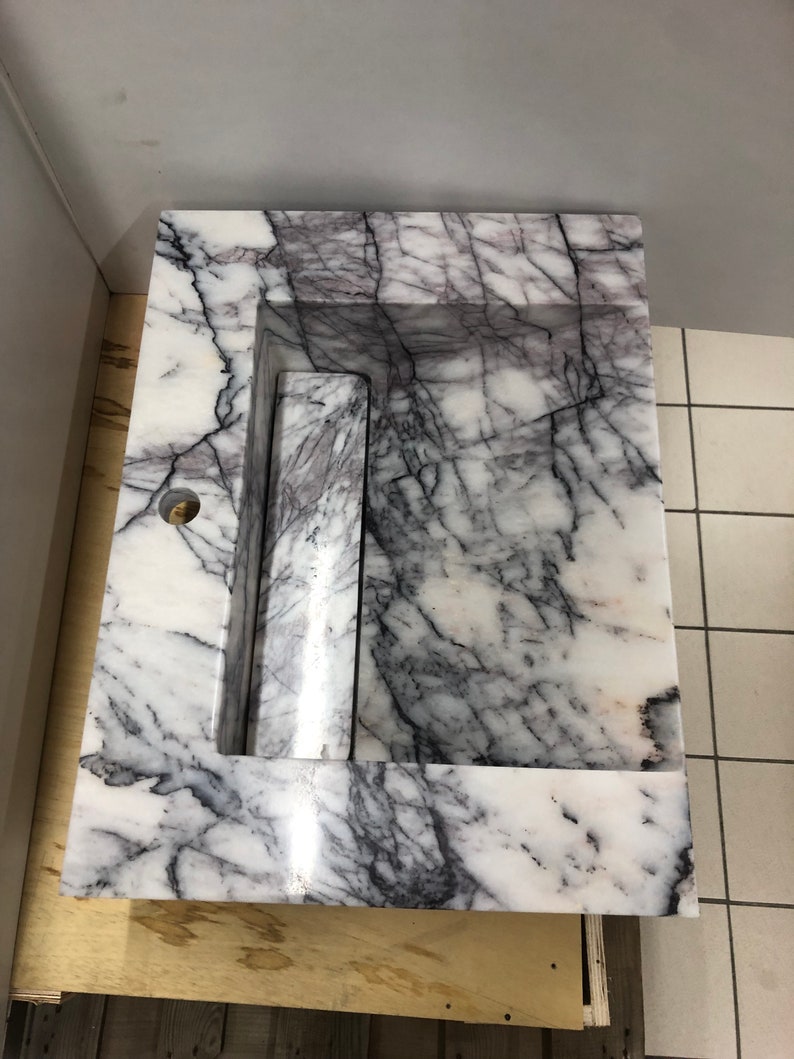 Elegant Bathroom Sink Wall Mount Marble Sink Marble Bathroom Sink Powder Room Sink Top Natural Stone Lilac Marble Sink Custom Vanity