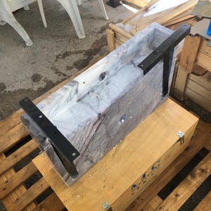 Carrara Marble Sink Stone Sink Vanity - Wall Mounted Marble Bathroom Sink, Marble Vanity Top, White Marble Powder Room Sink - Custom Vanity
