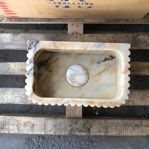Elegant Bathroom Sink Wall Mount Marble Sink Marble Bathroom Sink Powder Room Sink Top Natural Stone Calacatta Marble Sink Custom Vanity