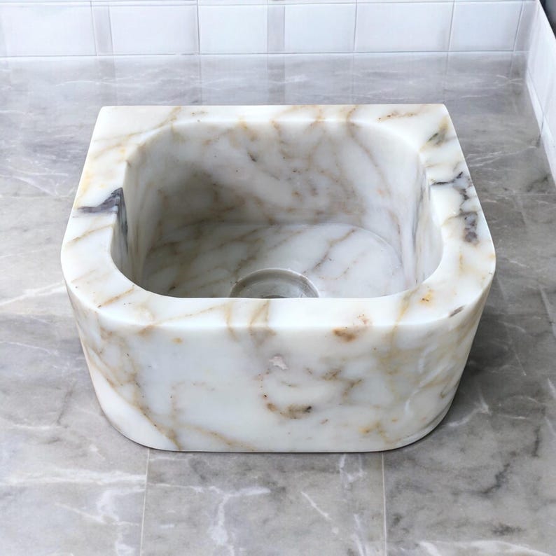 wall mounted sink, marble sink vanity, marble sink basin, sink calacatta viola, Grooved Front, sinks for kitchen, sinks for bathroom, sinks on a stand, marble sink turkey, sinks and vanities, sinks for vanity, sink with backsplash, sinks with vanity
