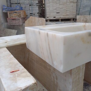 Elegant Bathroom Sink Wall Mount Marble Sink Marble Bathroom Sink Powder Room Sink Top Special Size Sink Calacatta Marble Sink Custom Vanity