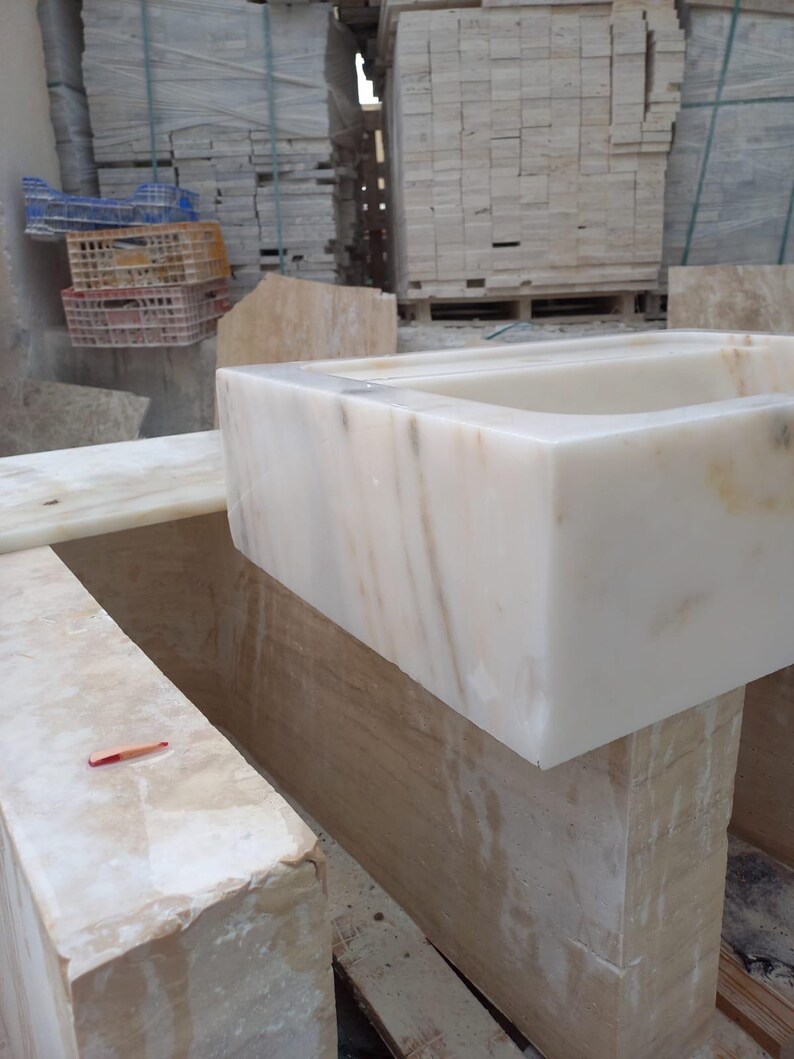 Elegant Bathroom Sink Wall Mount Marble Sink Marble Bathroom Sink Powder Room Sink Top Special Size Sink Calacatta Marble Sink Custom Vanity