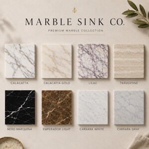 Custom size Carrara White marble bathroom sink available as a wall mount or countertop vessel basin