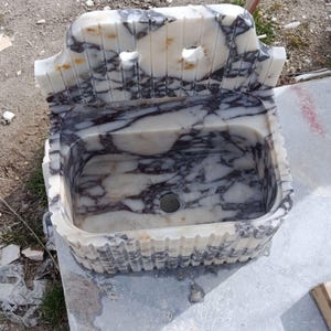 Stone Bathroom Sink Wall Mount Marble Sink Marble Bathroom Sink Powder Room Sink Top Natural Stone Calacatta Marble Sink Custom Vanity