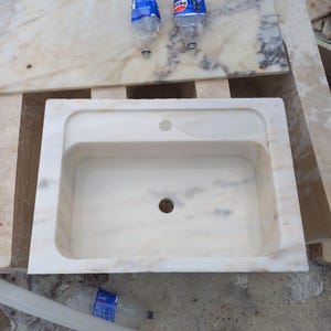 Elegant Bathroom Sink Wall Mount Marble Sink Marble Bathroom Sink Powder Room Sink Top Special Size Sink Calacatta Marble Sink Custom Vanity