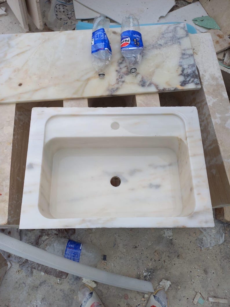 Elegant Bathroom Sink Wall Mount Marble Sink Marble Bathroom Sink Powder Room Sink Top Special Size Sink Calacatta Marble Sink Custom Vanity