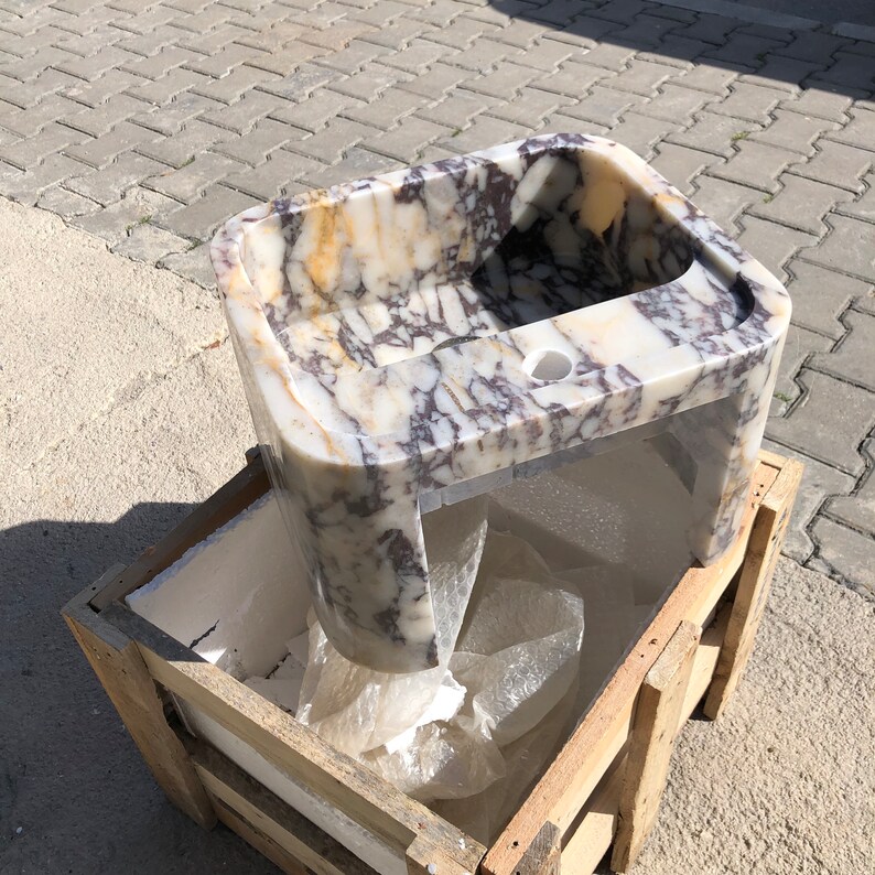 Calacatta Marble Sink, Sink For Bathroom, Marble calacatta vagli Sink, Luxury Sink , Wall Mount Sink , Natural Stone, Stone Bathroom Vanity
