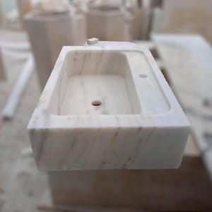 Handcrafted Calacatta Viola Marble Vessel Sink: Custom Wall Mount Vanity by MarbleSinkCo