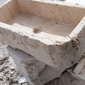 Rough Chiseled Travertine Sink