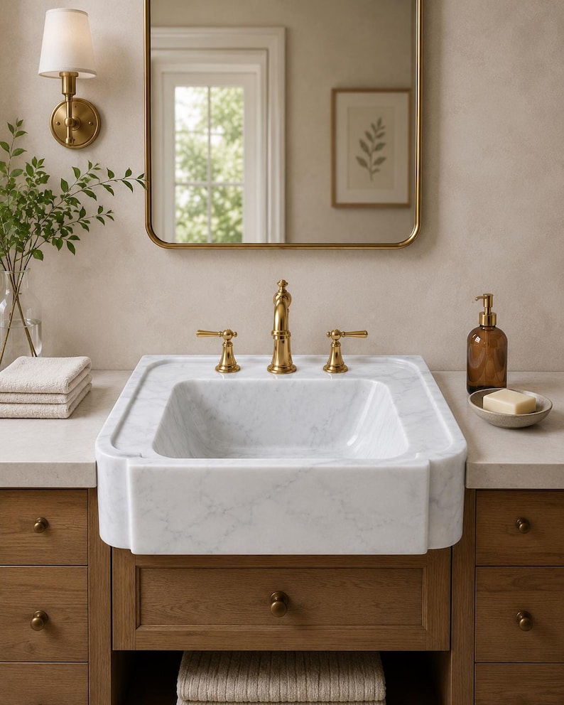 Luxury Carrara Marble Sink, Viola Premium Hand Carved Marble Wash Basin, Custom Size High Quality Bathroom Vanity