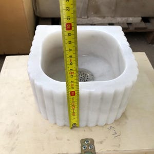 Small Bathroom Sink, Carrara White Marble Sink, Farmhouse Sink, Vanity Sink, Perfect for Small Spaces, Tiny Bathroom or Kitchen Vanity