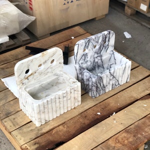 lilac marble sink, small marble sink, marble sink with backsplash, bathroom vanity sink, powder room sink, lilac stone basin, handmade marble sink, modern bathroom sink, luxury marble sink, custom marble sink, wall mounted marble sink, three hole marble sink, natural stone sink