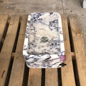 Elegant Bathroom Sink Wall Mount Marble Sink Marble Bathroom Sink Powder Room Sink Top Natural Stone Calacatta Marble Sink Custom Vanity
