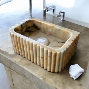 Elegant Bathroom Sink Wall Mount Marble Sink Marble Bathroom Sink Powder Room Sink Top Natural Stone Calacatta Marble Sink Custom Vanity