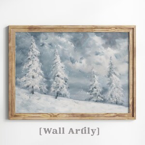Winter Landscape, Snowy Tree Art, Christmas Wall Art, Printable Wall Art, Winter Art, Snowy Landscape, Digital Download, Farmhouse Decor