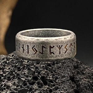 Anillo de runas vikingas nórdicas retro esmeriladas, joyería punk unisex, cultura de la motocicleta