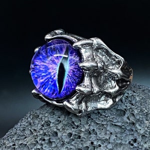 Gothic Evil Ring voor Mannen en Vrouwen paars oog Dragon Claw Persoonlijkheid Punk Retro Verstelbare Sieraden Accessoires