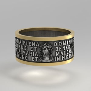 Anillo cristiano de Jesús para hombre, anillo de cobre con incrustaciones de las Escrituras, joyería personalizada de moda para hombre, regalo del Día del Padre